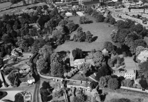 St Stephen's church, vicarage and houses opposite 1948 courtesy Aerofilms